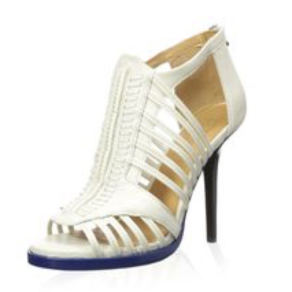 L.A.M.B. Kamy Leather Caged Heel Sandals - Picture 2 of 8